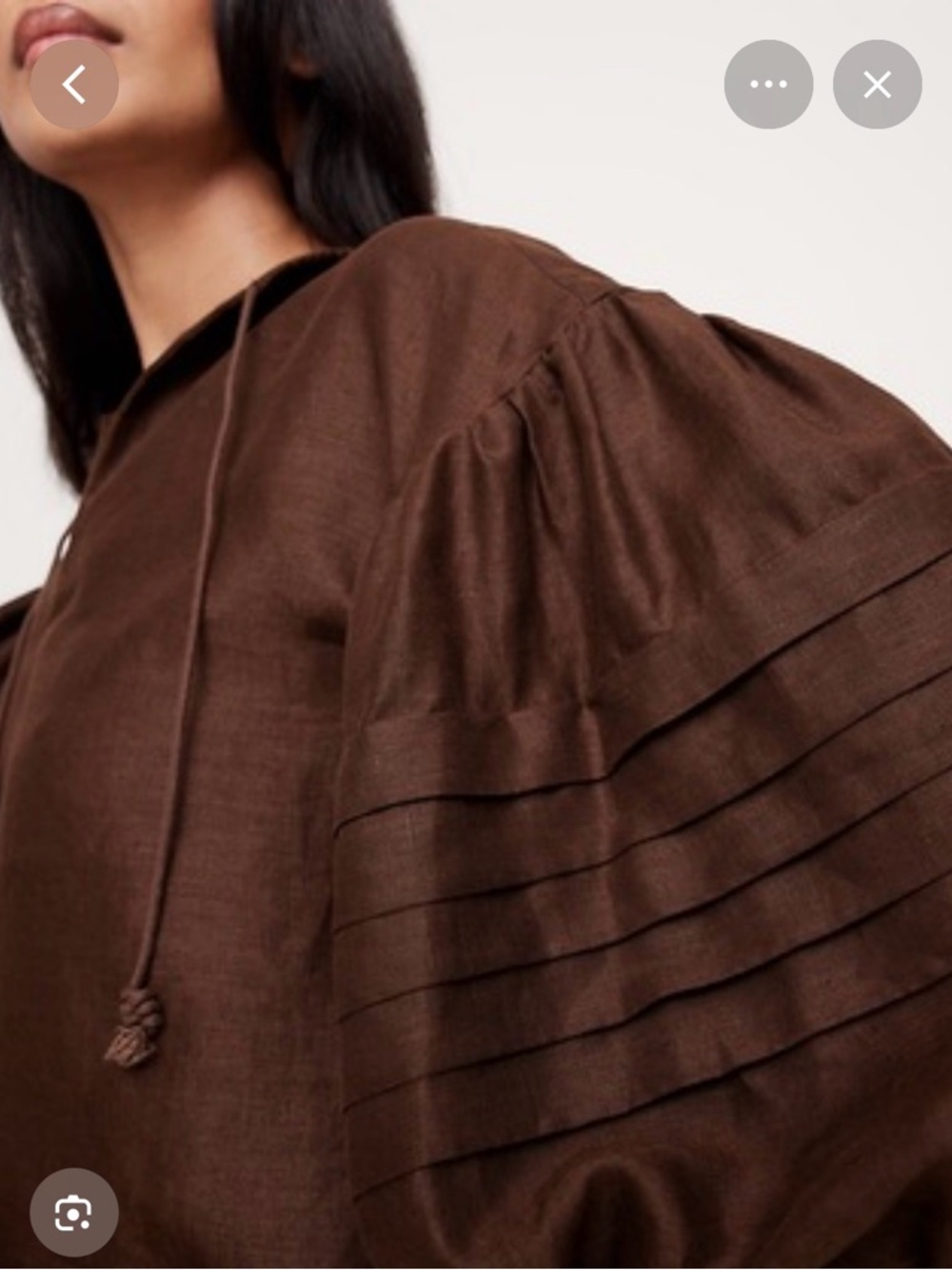 NWT Banana Republic Linen Peasant Expresso Brown Sz Small - Picture 2 of 8